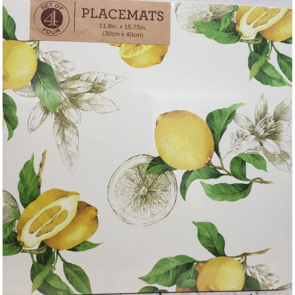 SET OF 4 HARD PLACEMATS WITH CORK BACK, 12